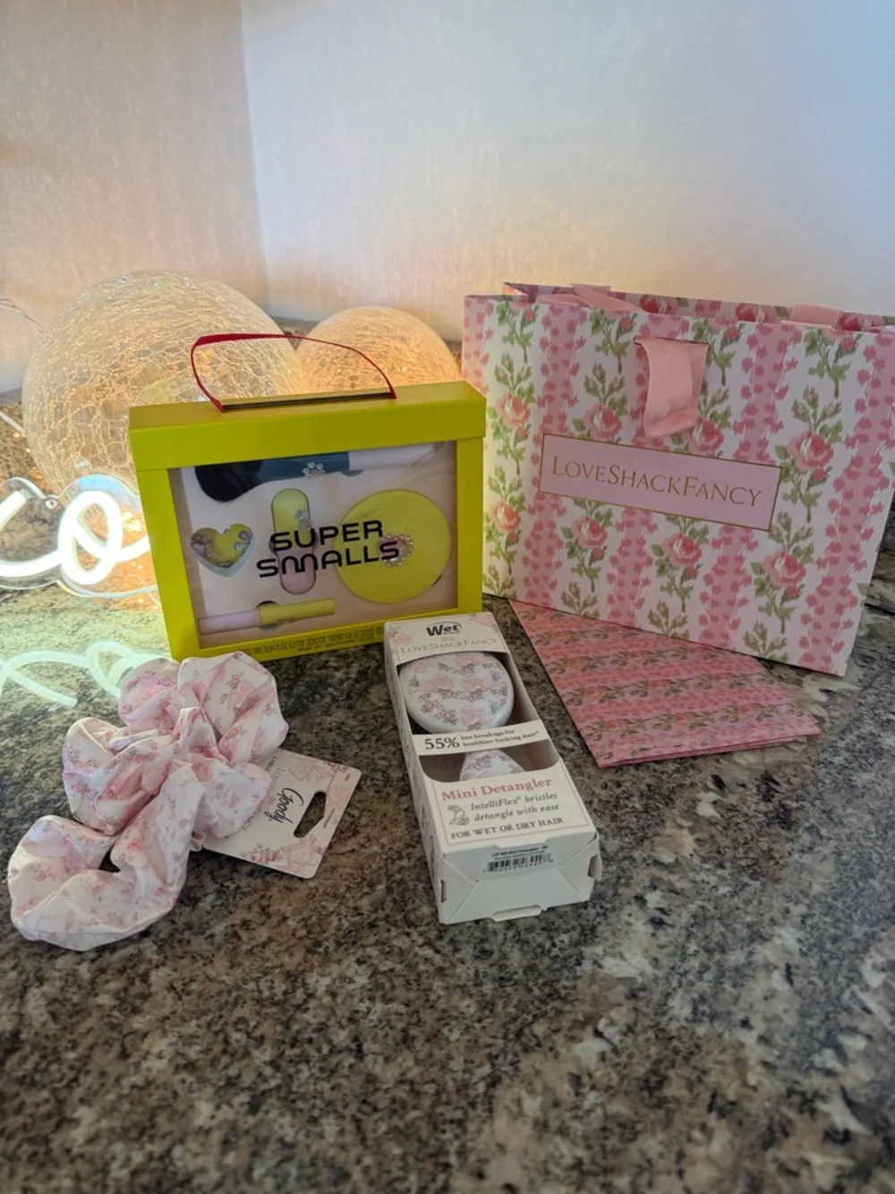 Super Smalls Makeup, LSF Pink Floral Gift Bag with Matching LSF Hair Accessories